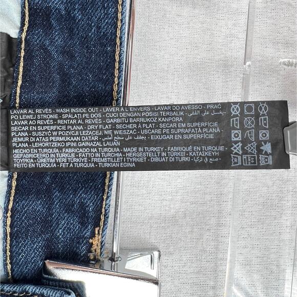 ZARA The Relaxed Boyfriend Jean Womens 26 Dark Blue Mid Rise Loose Straight - Picture 12 of 16